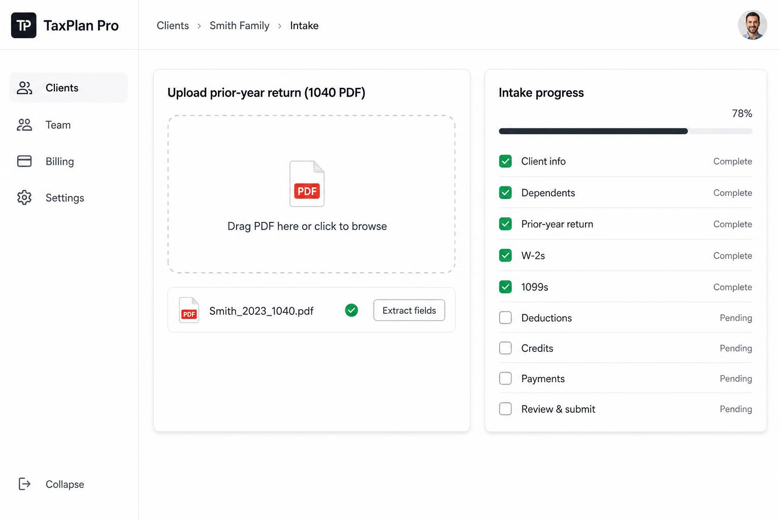 Start with the return your client already has